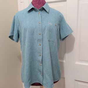 Orvis Chambray Button Down Shirt Sleeved Ladies Shirt